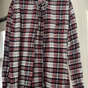 Classic Plaid Men's Shirt - Red, Black, and White